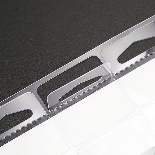 Miniatura 3 de TecUnite 300 etiquetas adhesivas colgantes de 1-12 x 1-12 pulgadas, ranuras para exhibir, pestañas colgantes de plástico transparente, pestañas