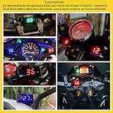 Motorcycle Water Temperature Gauge, Digital Water Thermometer Fahrenheit Temperature Gauge, LED DC 12V Water Temp Gauge with Temp Sensor Adapter (Red) - 2