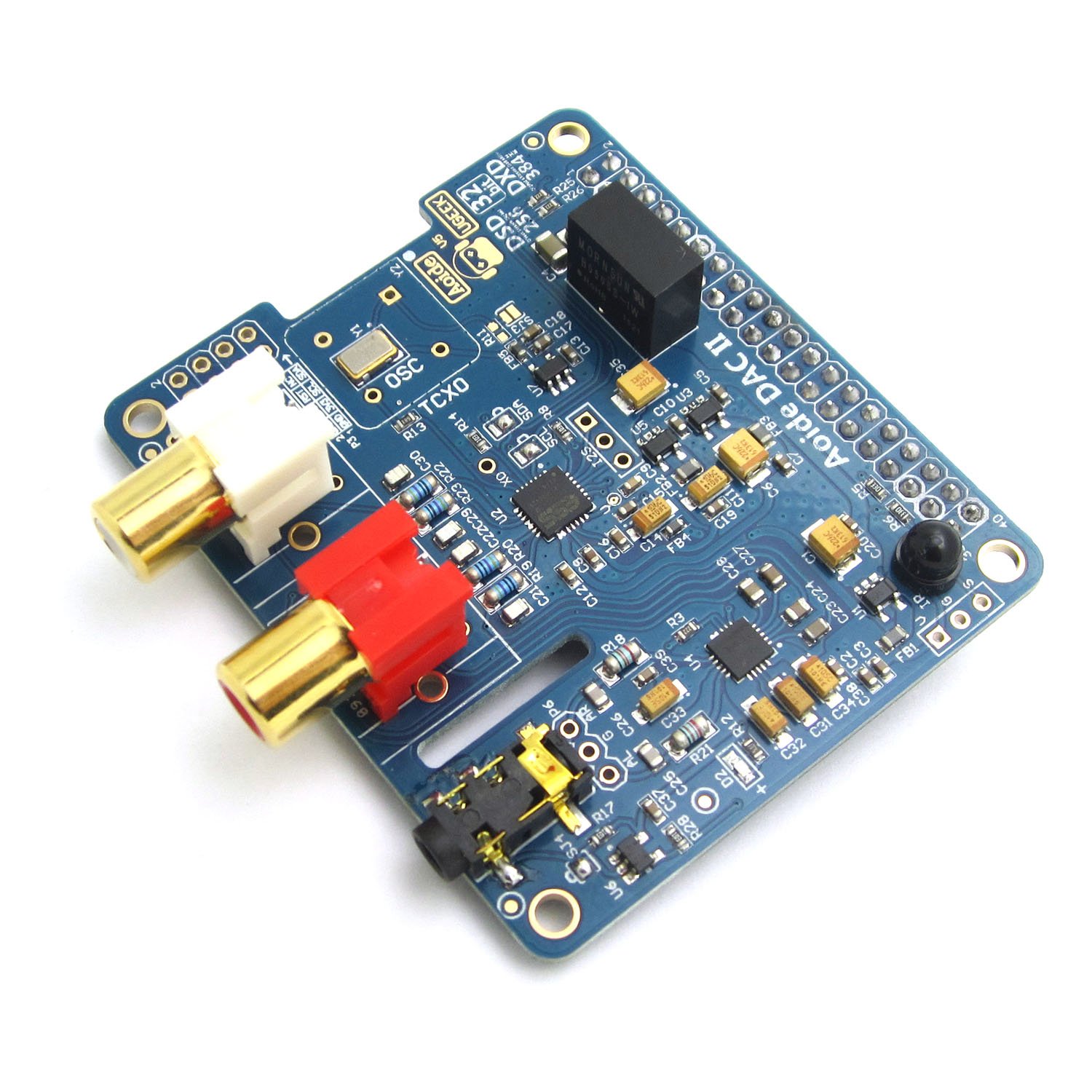DollaTek Scheda Audio DAC II HiFi | ES9018K2M | 384 kHz / 32 Bit | Alta risoluzione | Formato DSD supportato | per Raspberry Pi 3 Modello B / 3B / 2B