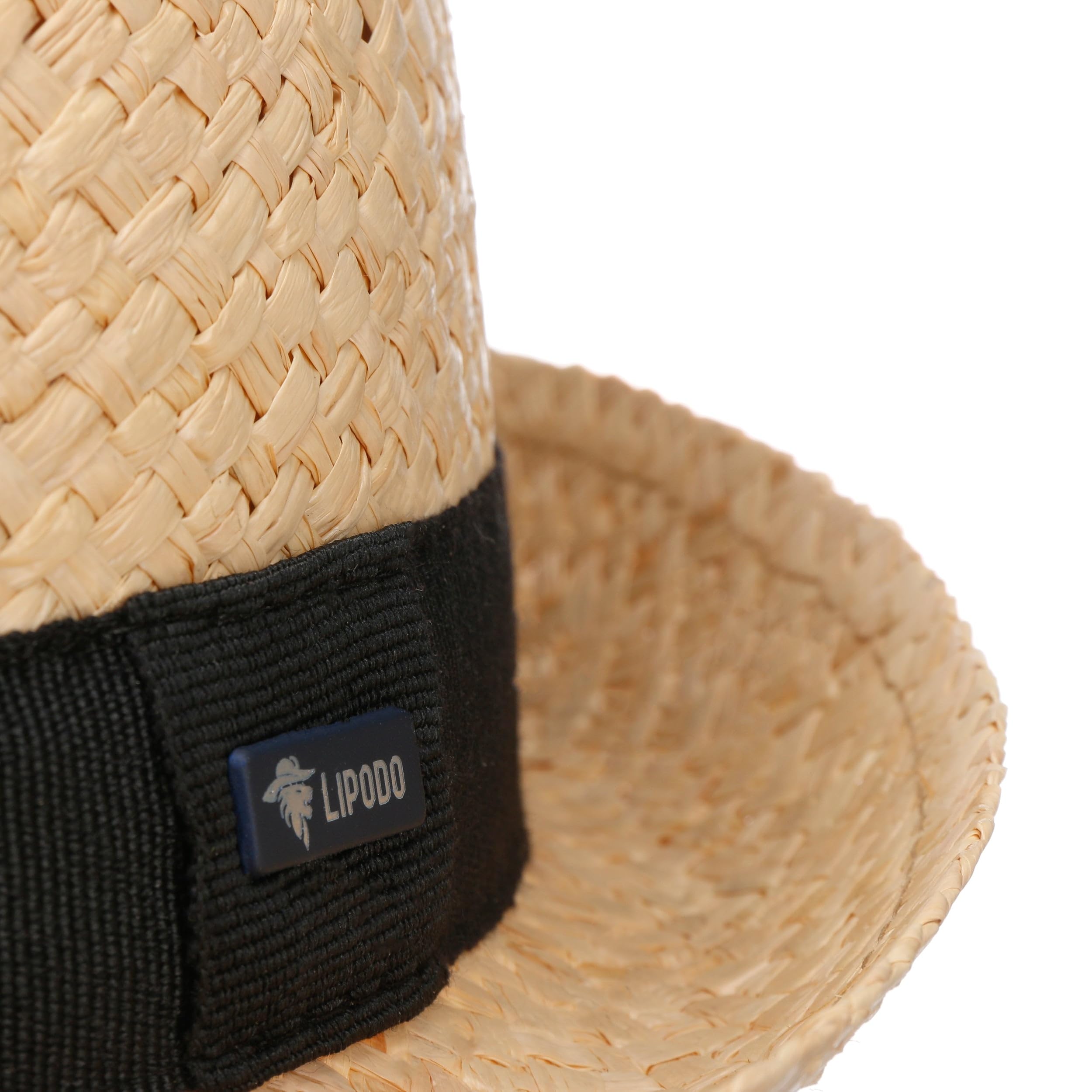LIPODO Mantigo Sombrero Trilby de Paja Banda Grosgrain Unicolor Unisex Primavera Verano
