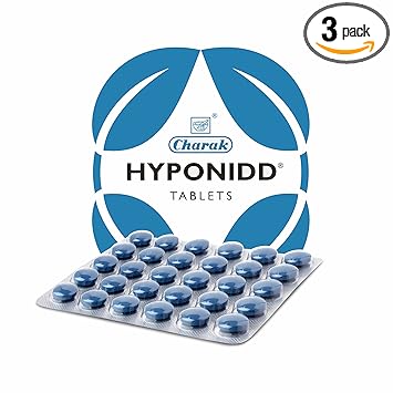 Charak Pharma Hyponidd Tablet for Hormonal Balance in PCOS and Diabetes | Regulate Hormones For Better Cycle | Contains Herbs Guduchi, Amlaki, Haridra, Vijaysar - 30 Tablets X 3