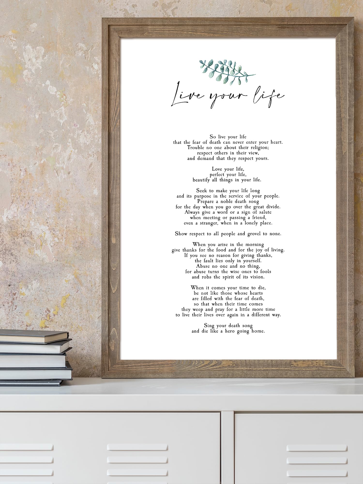 Chief Tecumseh 'Live Your Life' Poster Print Or Framed Wall Art - WeSellPhotos