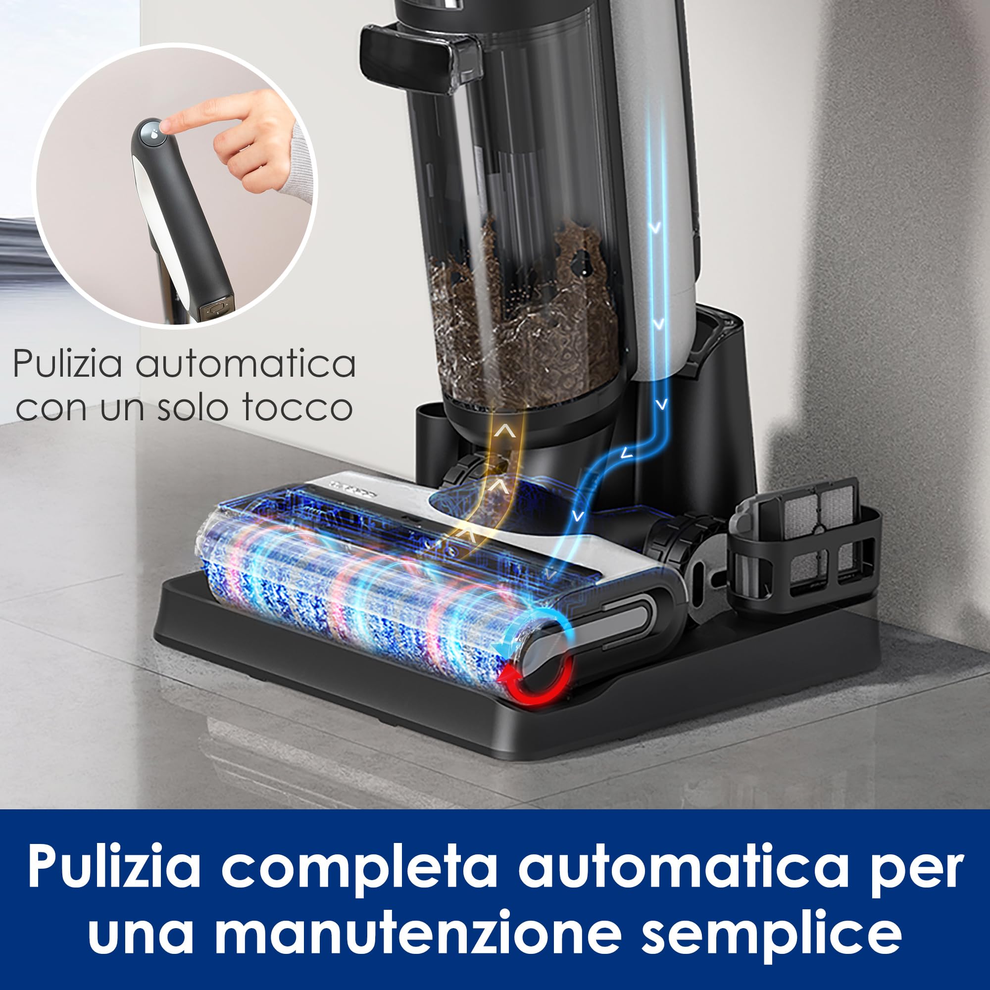 Set Ricambio Tineco FLOOR ONE S7 Pro - Filtro HEPA E Spazzola Rotante In Microfibra