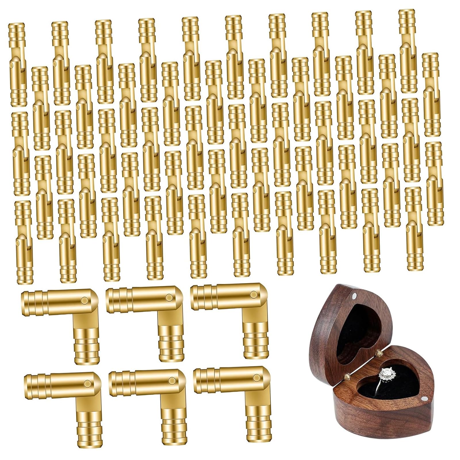 of 50 Metal Concealed Hinges 4x20mm Ideal for Invisible Installations in Small Wooden Boxes & Craft Projects Metal