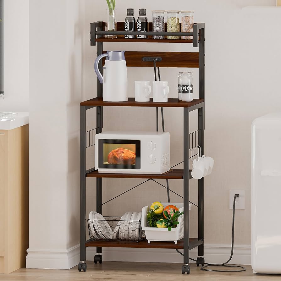 Amazon.co.jp: LunarLight キッチンベイカーラック 幅57×奥行39.2×高さ