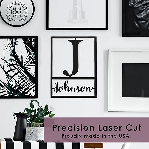 Miniatura 3 de Floating Script Monogram Sign Custom Metal Family Name Wall Decor Personalized Last Name Sign with Initial Modern Metal Name Plate for Home or