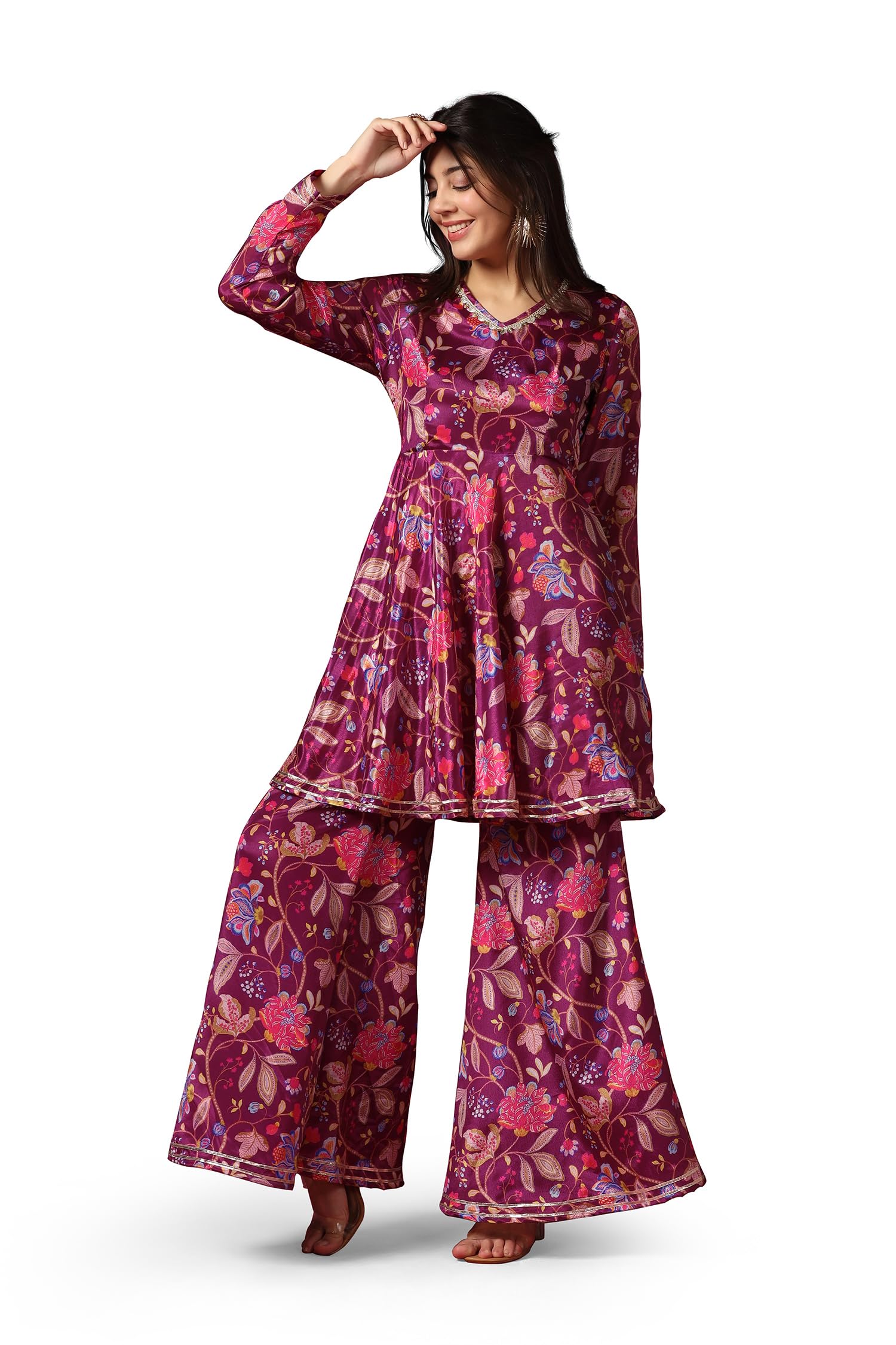 Fashion DreamPolyester Women's Printed Kurta and Pant Set | All Over Printed Dress