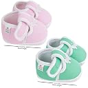 Neska Moda Set of 2 Pair Baby Boys & Baby Girls Hook & Loop Cotton Booties For 12 to 18 Months (Pink,Green) -BT1158andBT1162 gallery image