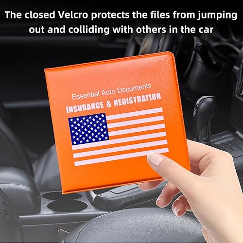 Miniatura 4 de Augeny 2 soportes para registro y seguro de automóvil, organizadores de documentos de licencia de vehículo con cierre, accesorios esenciales para