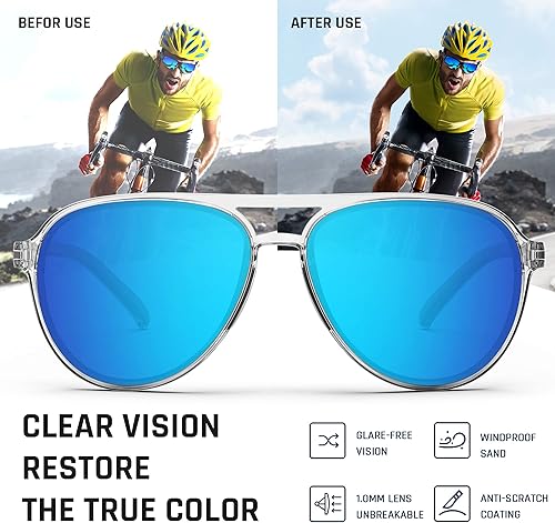 Miniatura 4 de Gafas de sol polarizadas de aviador para hombres y mujeres, gafas deportivas, pesca, barco, playa, golf, conducción, TR75