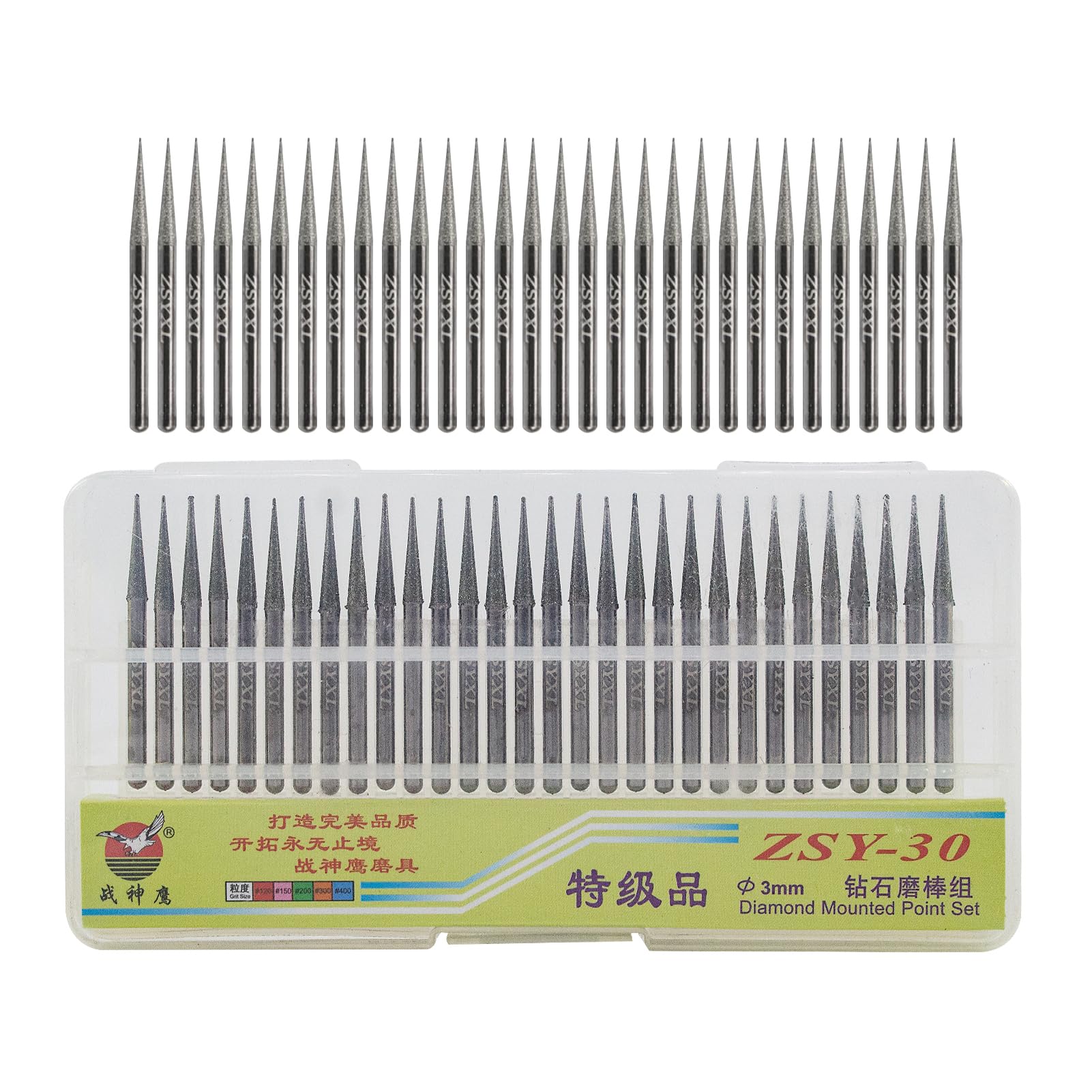Diamond Grinding Burrs - 30 Pcs Set for Dremel -7