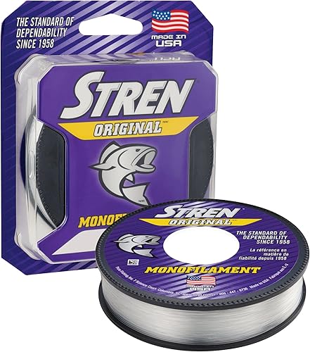 Miniatura 9 de Stren - Línea de pesca monofilamento original 2-Transparente/azul fluorescente,Claro,Transparente/azul fluorescente,Dorado (Hi-Vis Gold),Verde