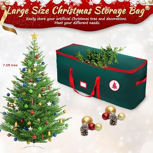 Miniatura 2 de YaNovate Juego de 2 bolsas de almacenamiento para árbol de Navidad, bolsa resistente para árbol de Navidad que se adapta a árbol artificial de
