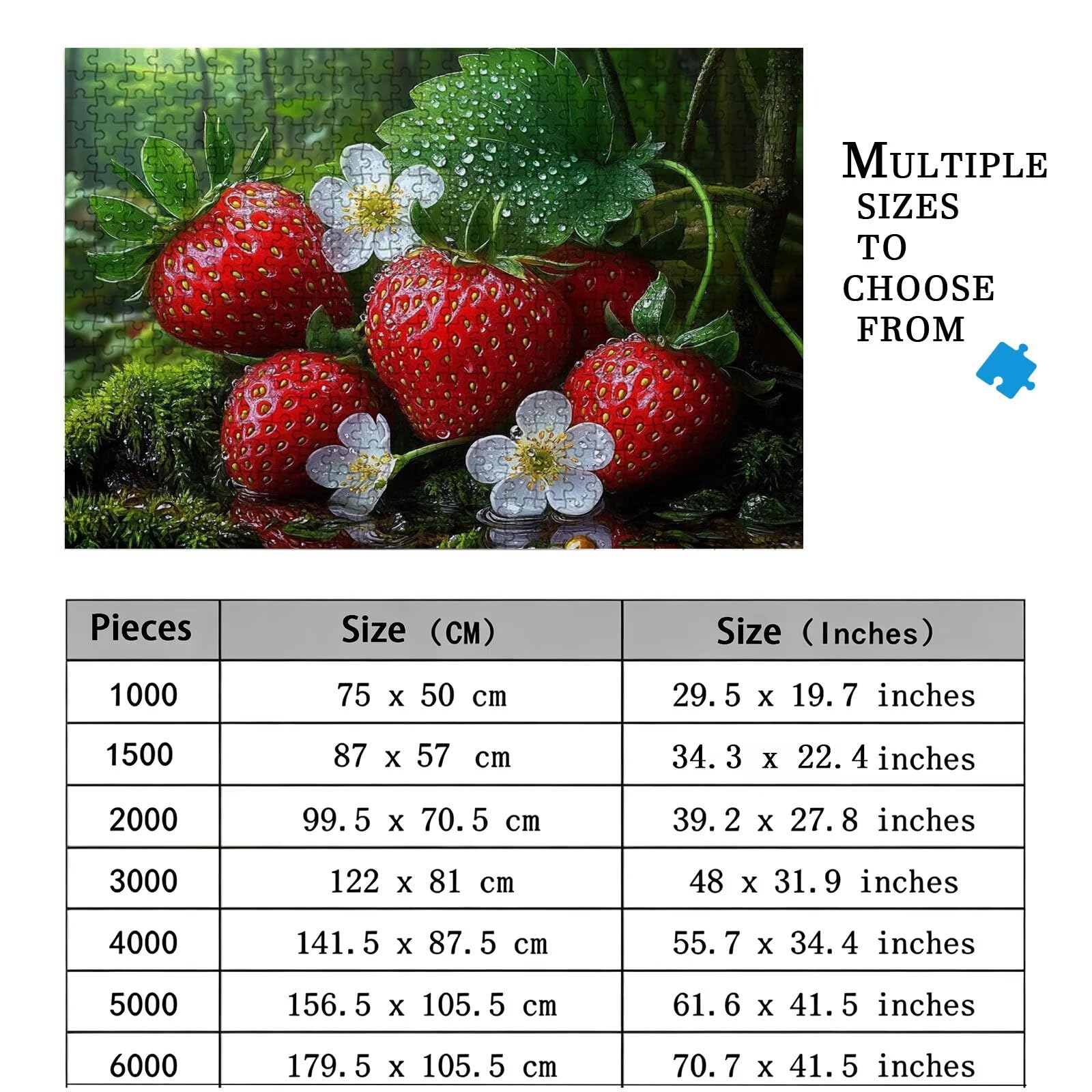 Puzzle leśne 1500 elementów, trudne puzzle, drewniane puzzle dla całej rodziny, zestaw "zrób to sam", dla dorosłych, nadają się jako dekoracja ścienna i prezenty dla kobiet, temat: truskawka, 8p-717