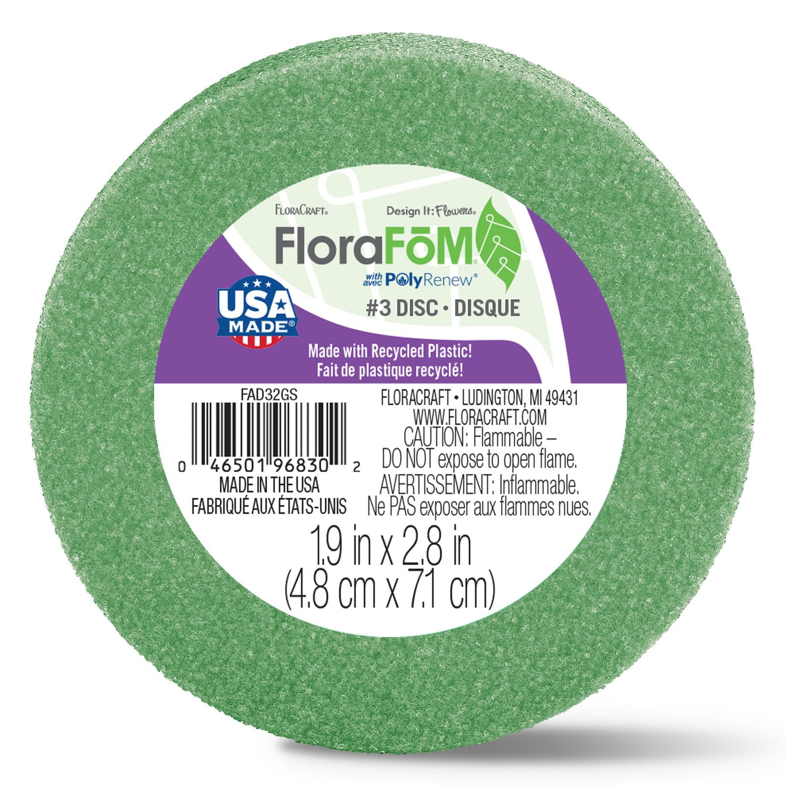 FloraCraft FloraF?M Disc 1.9 Inch x 2.8 Inch Green