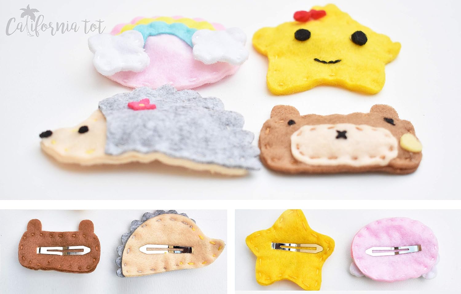 California Tot Baby Girl's Non-Slip Hair Clips One Size Whimsy Snap- Set of 4, 1 count (Pack of 4) - Image 3
