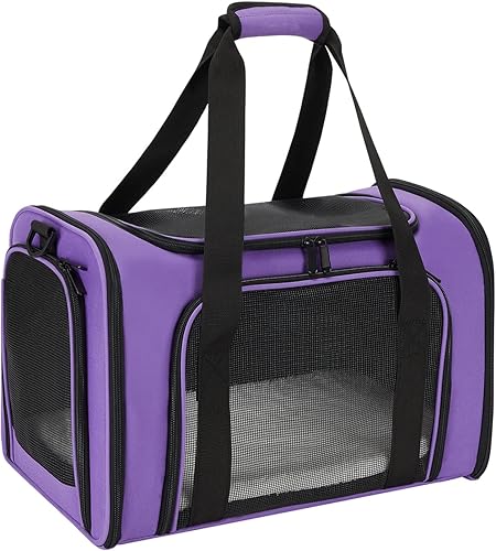 Echohana Transportador de mascotas aprobado por aerolíneas, transportadores suaves para gatos grandes, transportadores plegables para gatos con