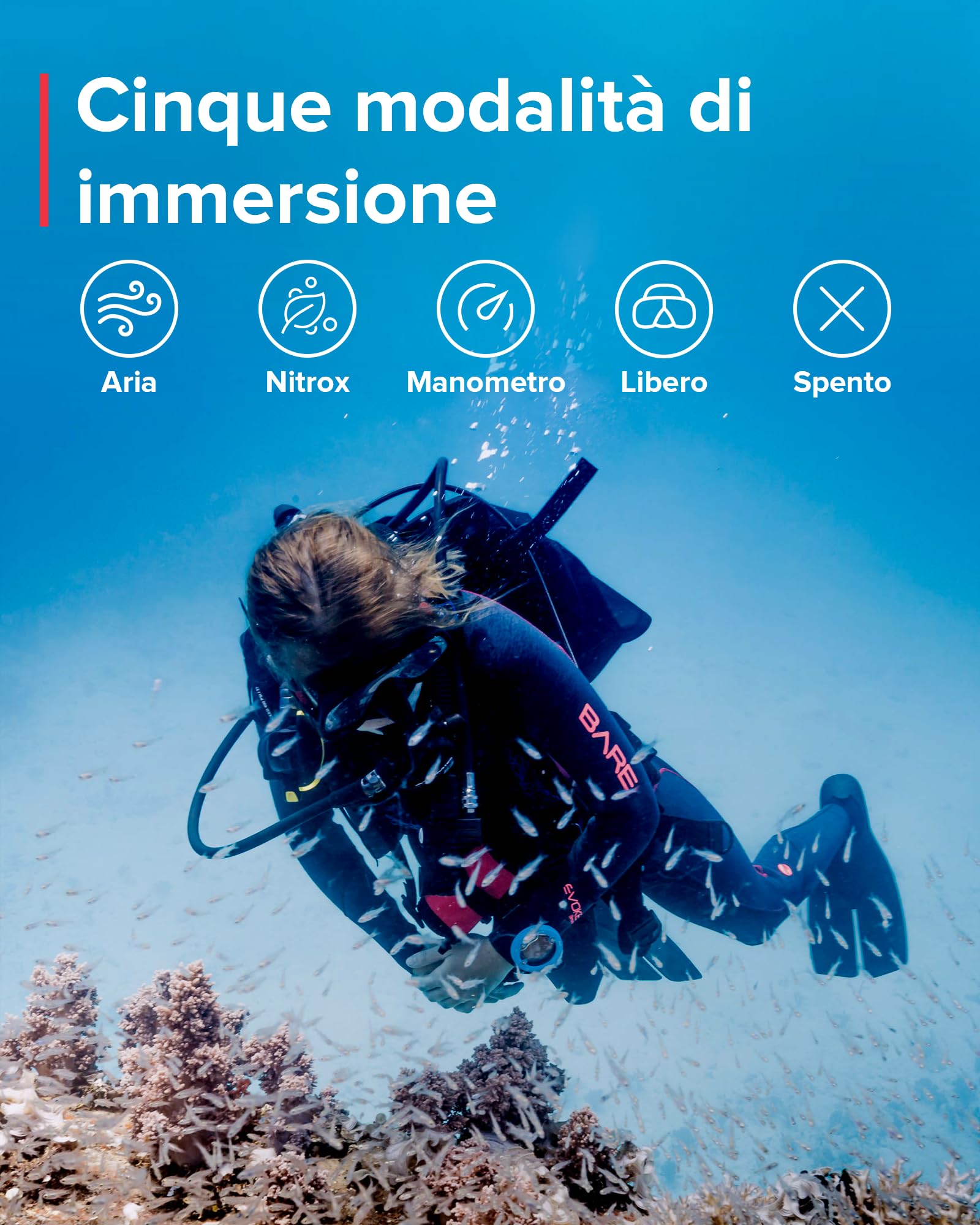 SUUNTO Dive Zoop Novo Orologio Subacqueo Digitale con Ampio Display Retroilluminato, Impermeabile 80 M, Computer Subacquei con Funzioni di Allarme, Meteo, 1,5 Anni di Durata in modalità Scuba