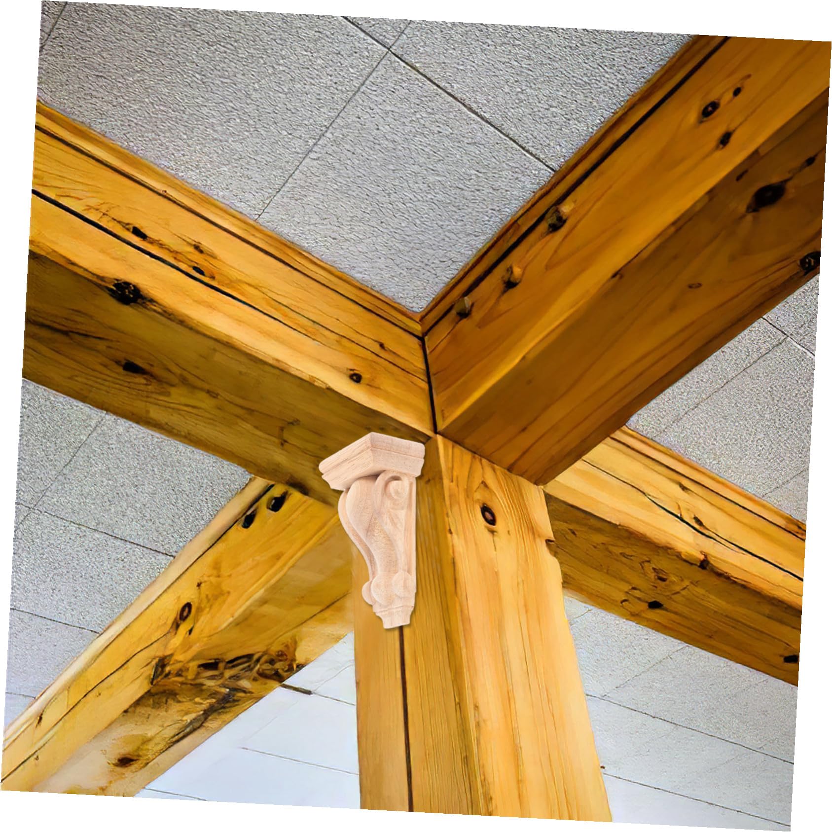 Wandkonsole Holz aus Geschnitztem Holz Dekorative Römische Säule im Eleganten Europäischen Stil Einfache Montage und Vintage Wandverkleidung für Zuhause