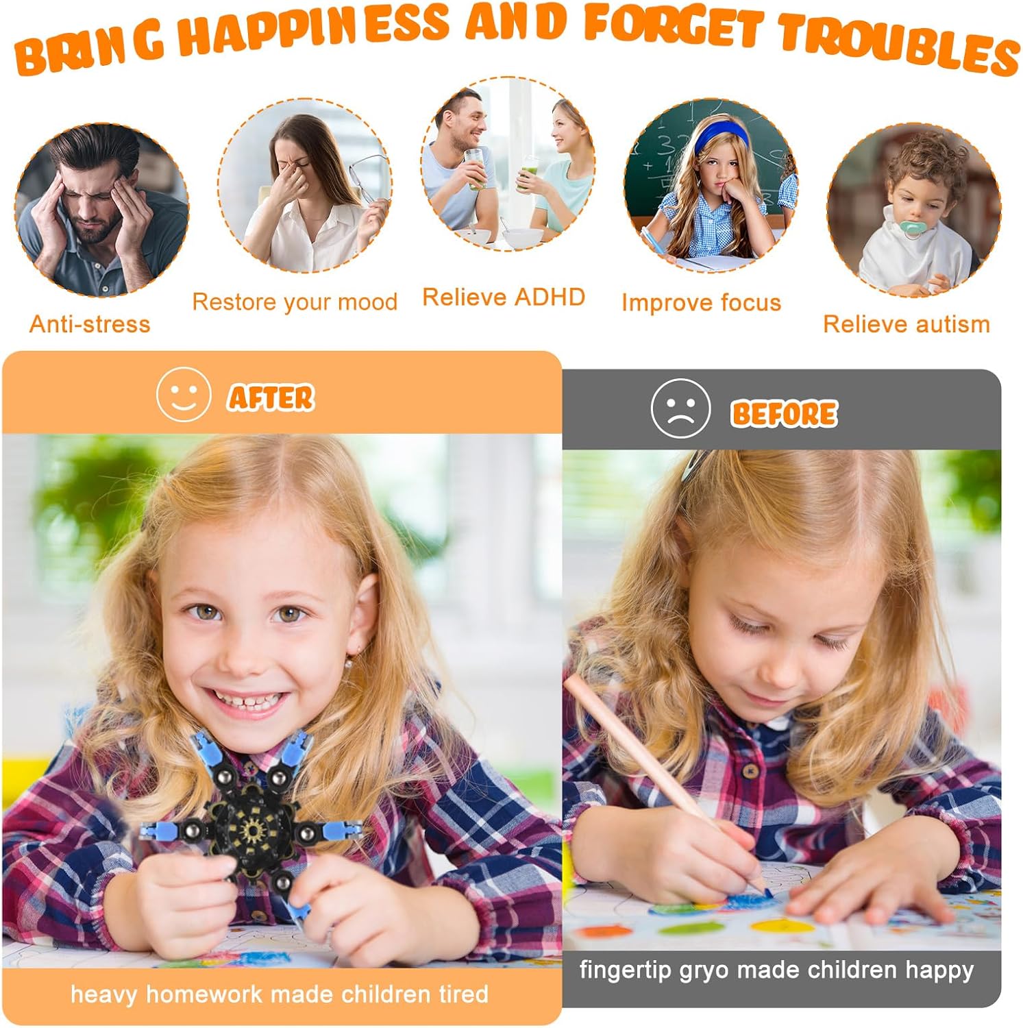 32 Pcs Transformable Fidget Spinners Toys, Valentines Party Favors, Stress Relief Sensory Fidget Toys Deformable Chain DIY Robot Spinner Fingertip Gyro Birthday Valentines Day Gifts for Kid Adults - Image 3