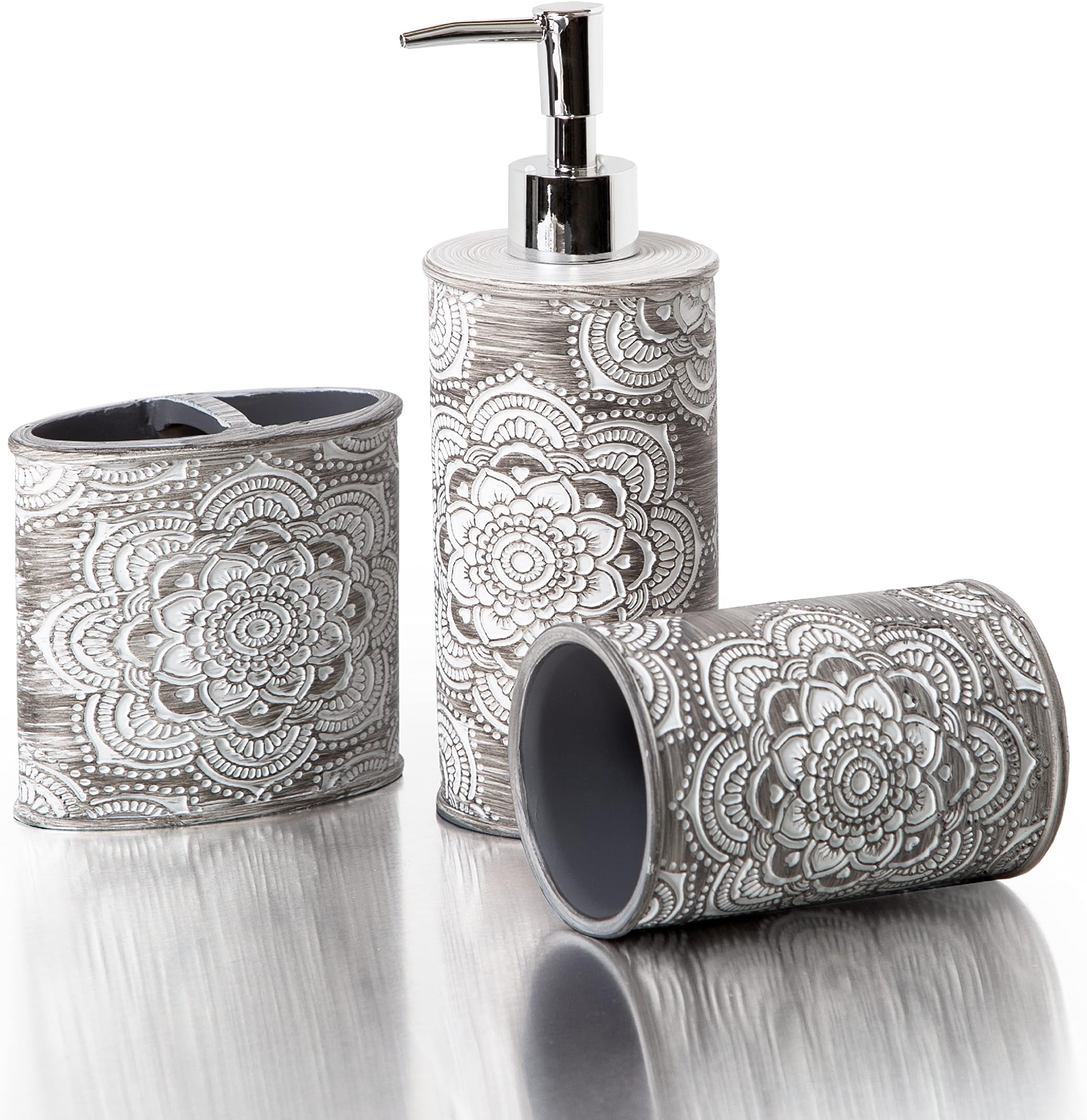 BINO Bathroom Accessories Set Grey Soap Dispenser