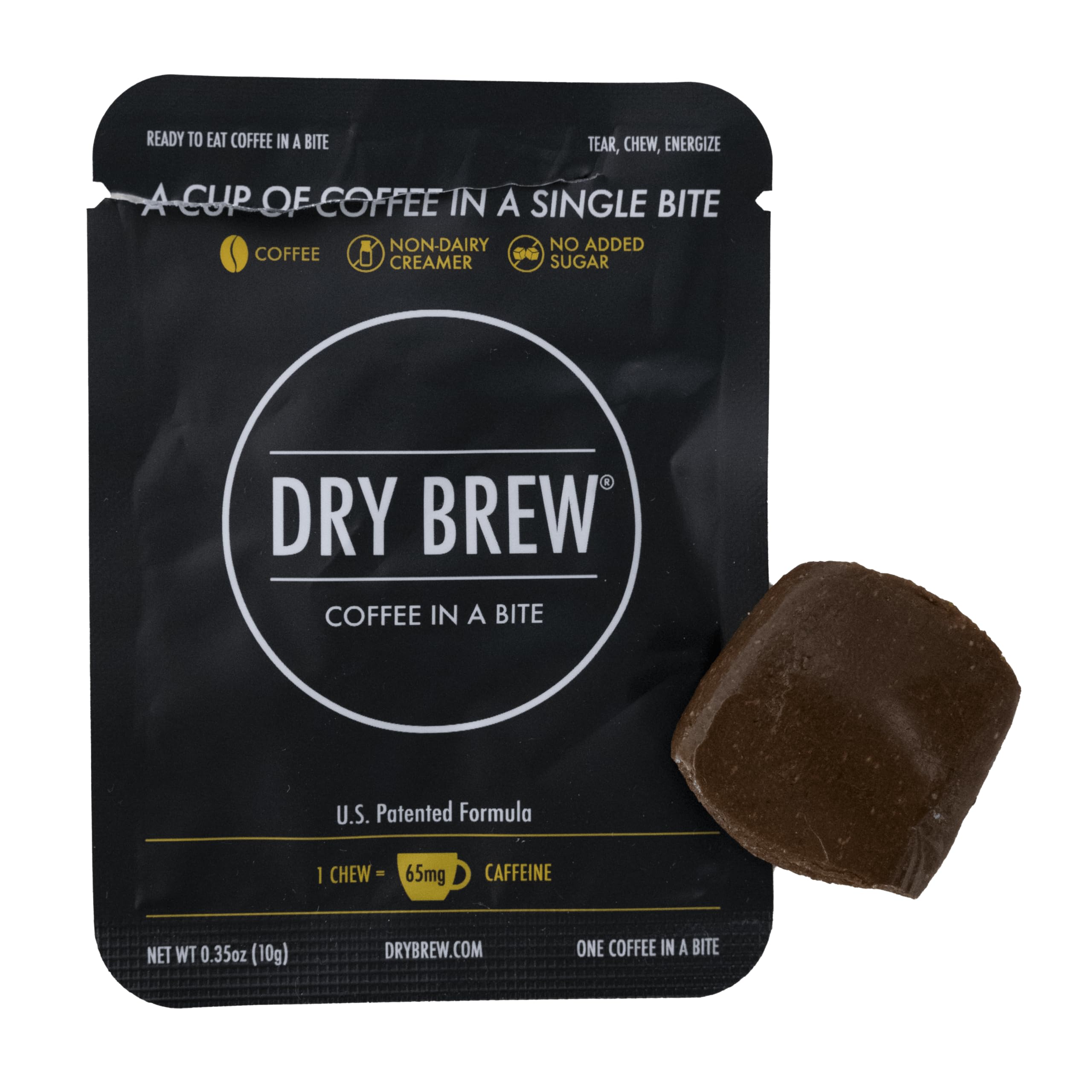 - Dry Brew Coffee in a Bite, Chewy Ready to Eat, 65mg Caffeine each, Non-dairy Creamer - 15 Bites