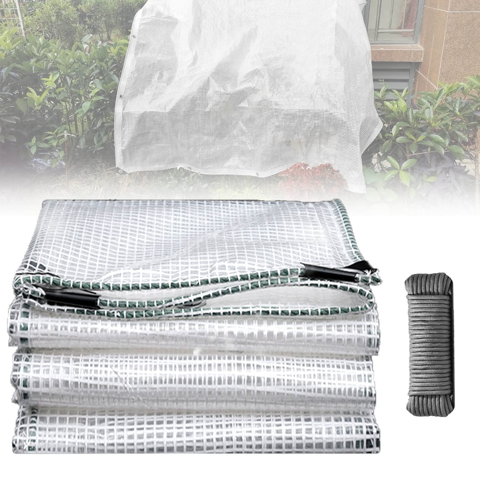 Gaiev Custom Size Clear Tarps,Plant Cover Tarp Rainproof,Transparent Tarpaulin,0.25mm PE Plastic Mesh Tarps (Size : 8x15m/26.2x49.2ft)