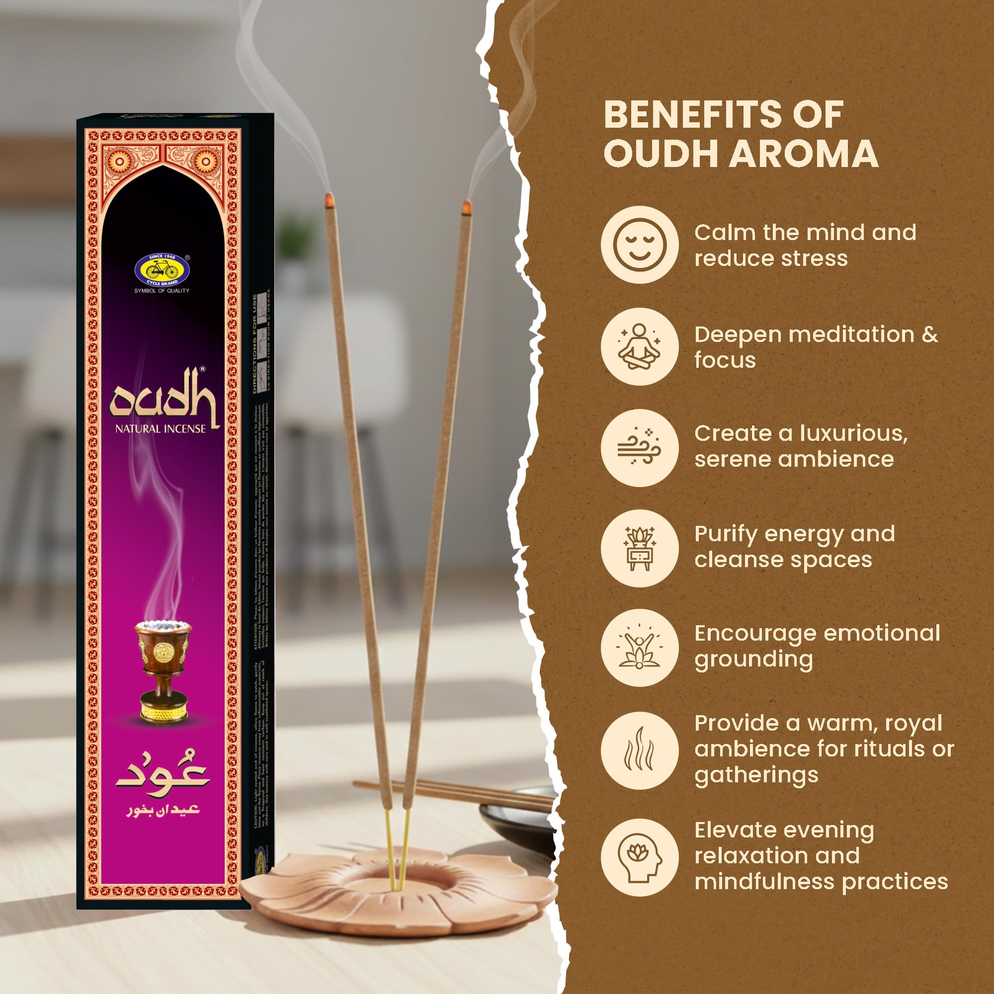 Auténtico OUDH Fragancia Artesanos Incienso Indio Paquete (12 Paquetes)