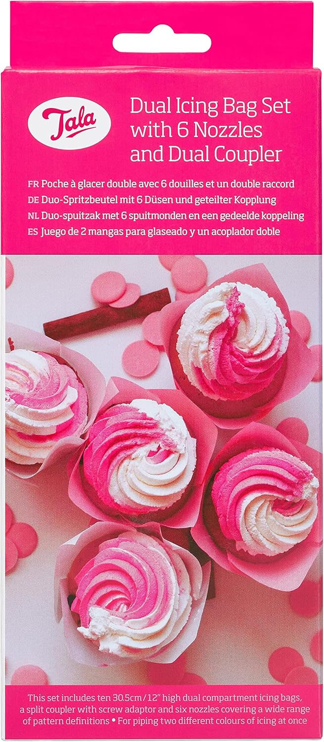 Tala Dual Icing Bag Set With 6 Nozzles and Dual Coupler