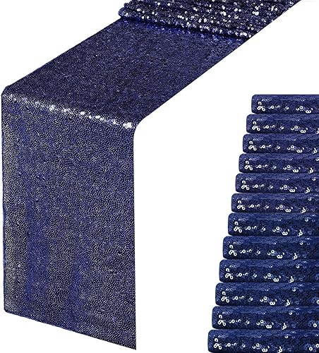 Vista 15 de Camino de mesa de lentejuelas lavanda de 12 x 108 pulgadas, paquete de 6, camino rectangular con purpurina para decoración de fiestas, graduaciones