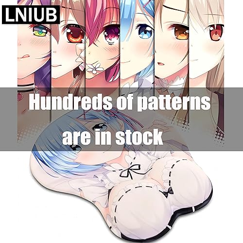 Miniatura 7 de TUOTANG Alfombrilla de ratón de anime 3D Genshin Impact para ratón GanYu con soporte para reposamuñecas cojín de silicona de gel para muñeca de 13in