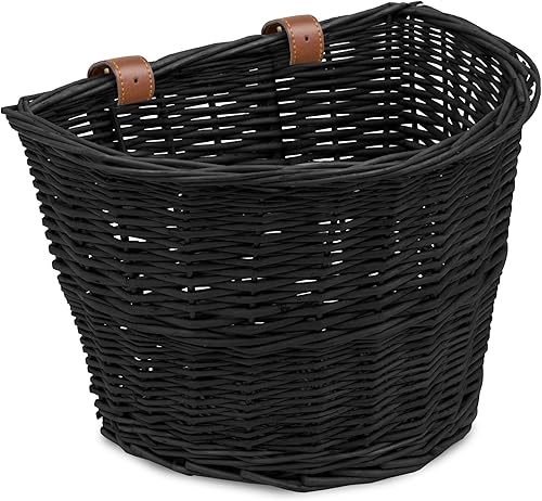 Prosource Cesta de mimbre para bicicleta, carga frontal para mujeres y hombres, se adapta a la mayoría de bicicletas, cruceros de playa, bicicletas
