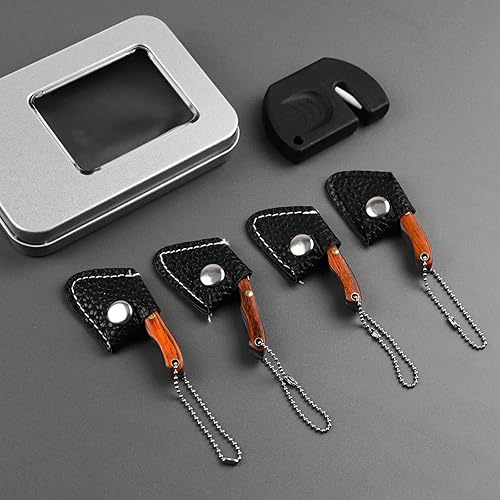 Miniatura 3 de Juego de mini cuchillos de bolsillo láser, mini cuchillo de hacha para abridor de paquetes, cortador de caja, juego de cuchillos pequeños con funda