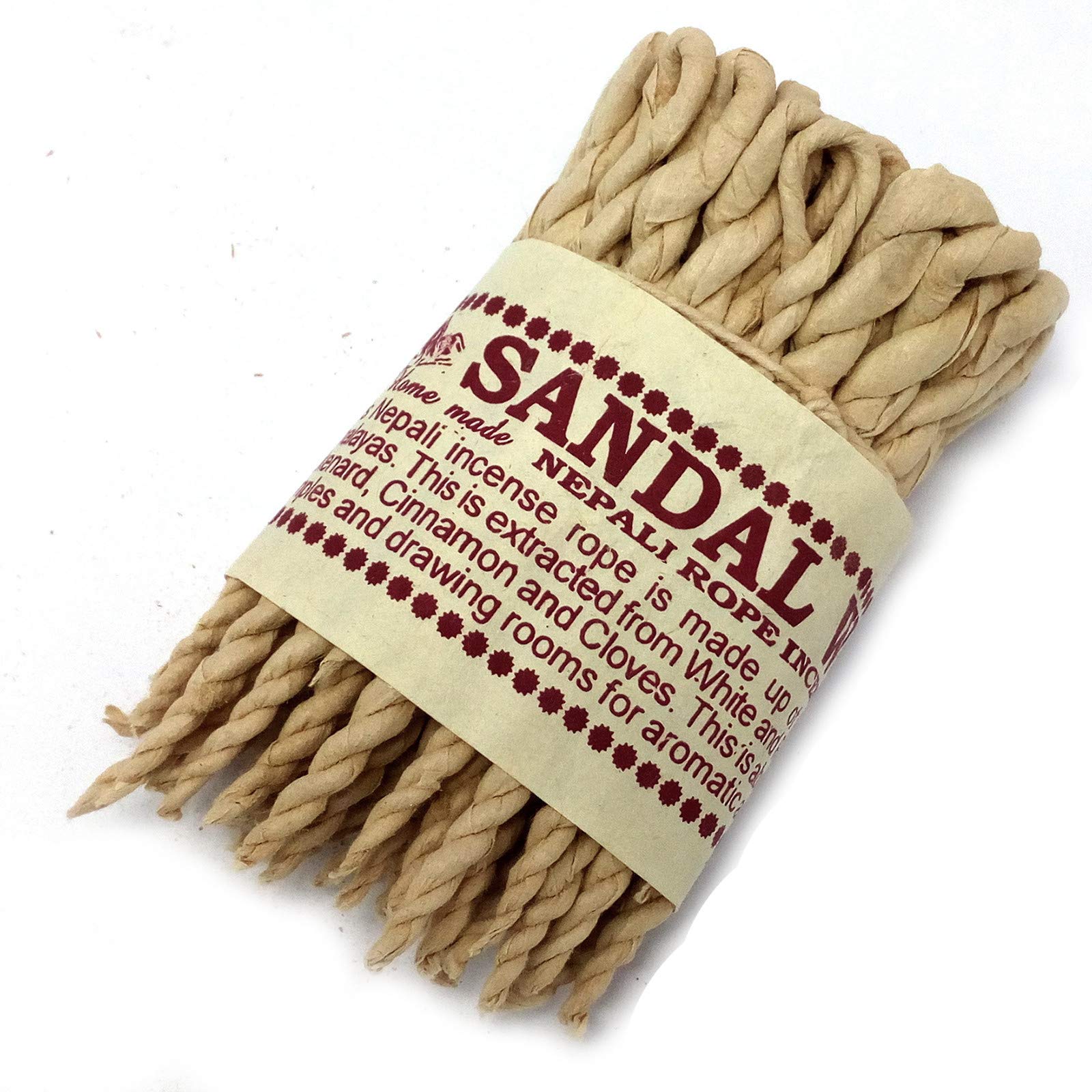 Pure Herbs Rope Incense - Authentic Nepali Handmade for Aromatic Ambience in Stupas & Homes, Traditional Himalayan Craftsmanship (50, Sandalwood & Spice)