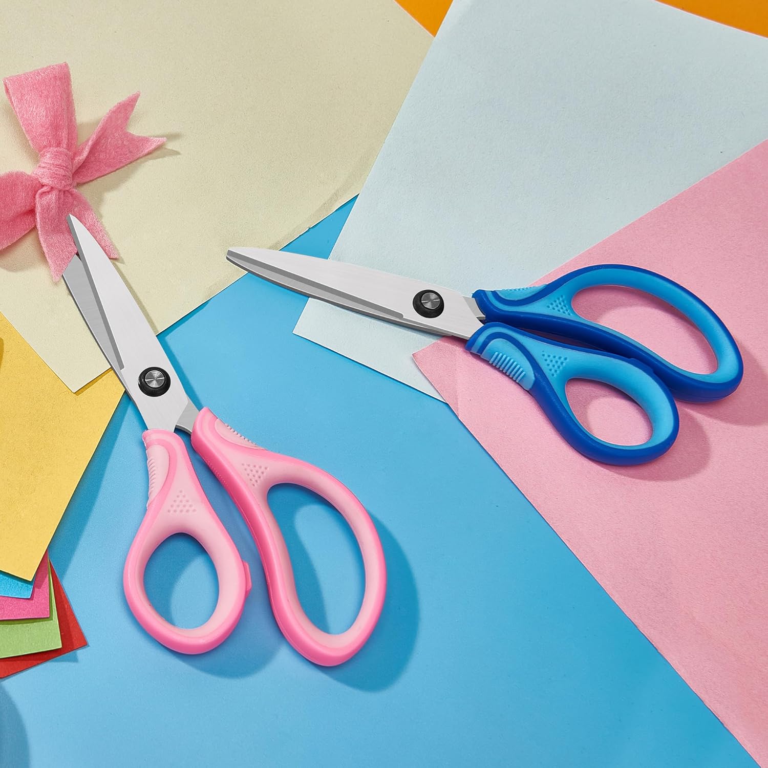 7" Left-handed Student Scissors, Blue