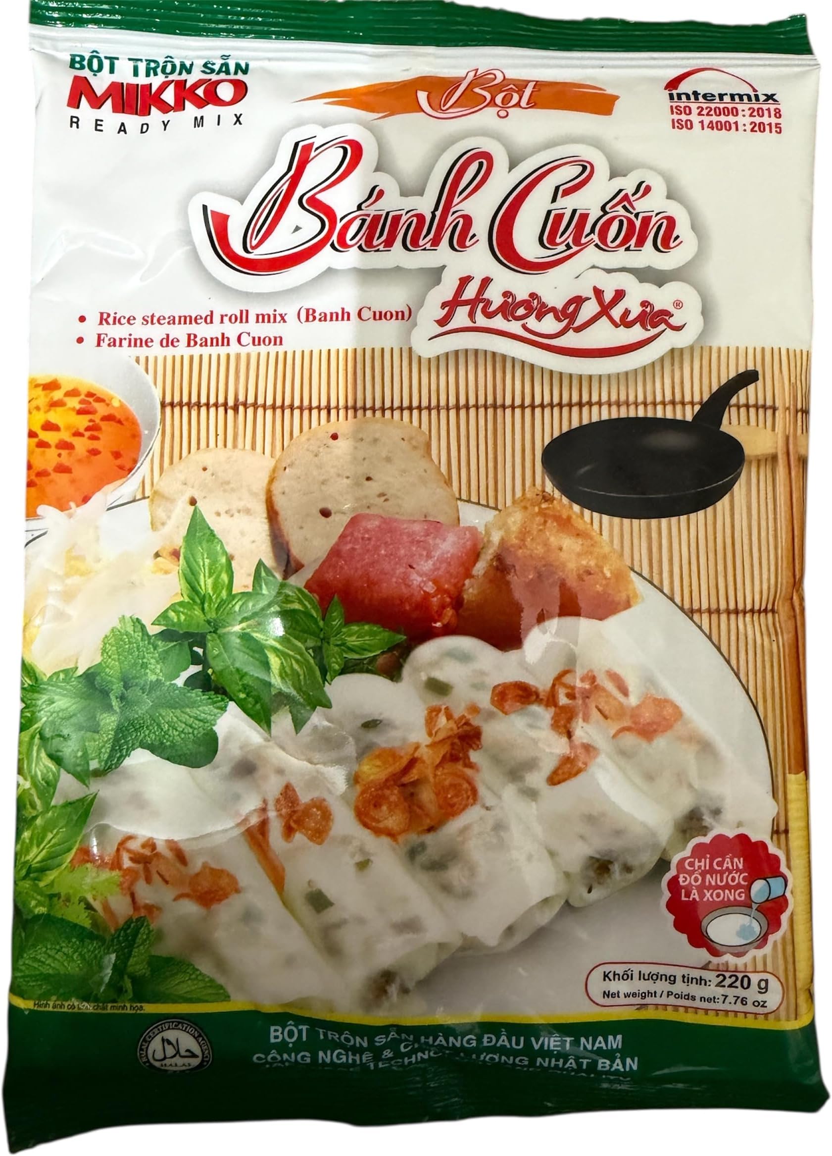 Mikko Ready Mix Flour For Rice Steamed Roll - Bot Banh Cuon Huong Xua 7.76 oz (220g)