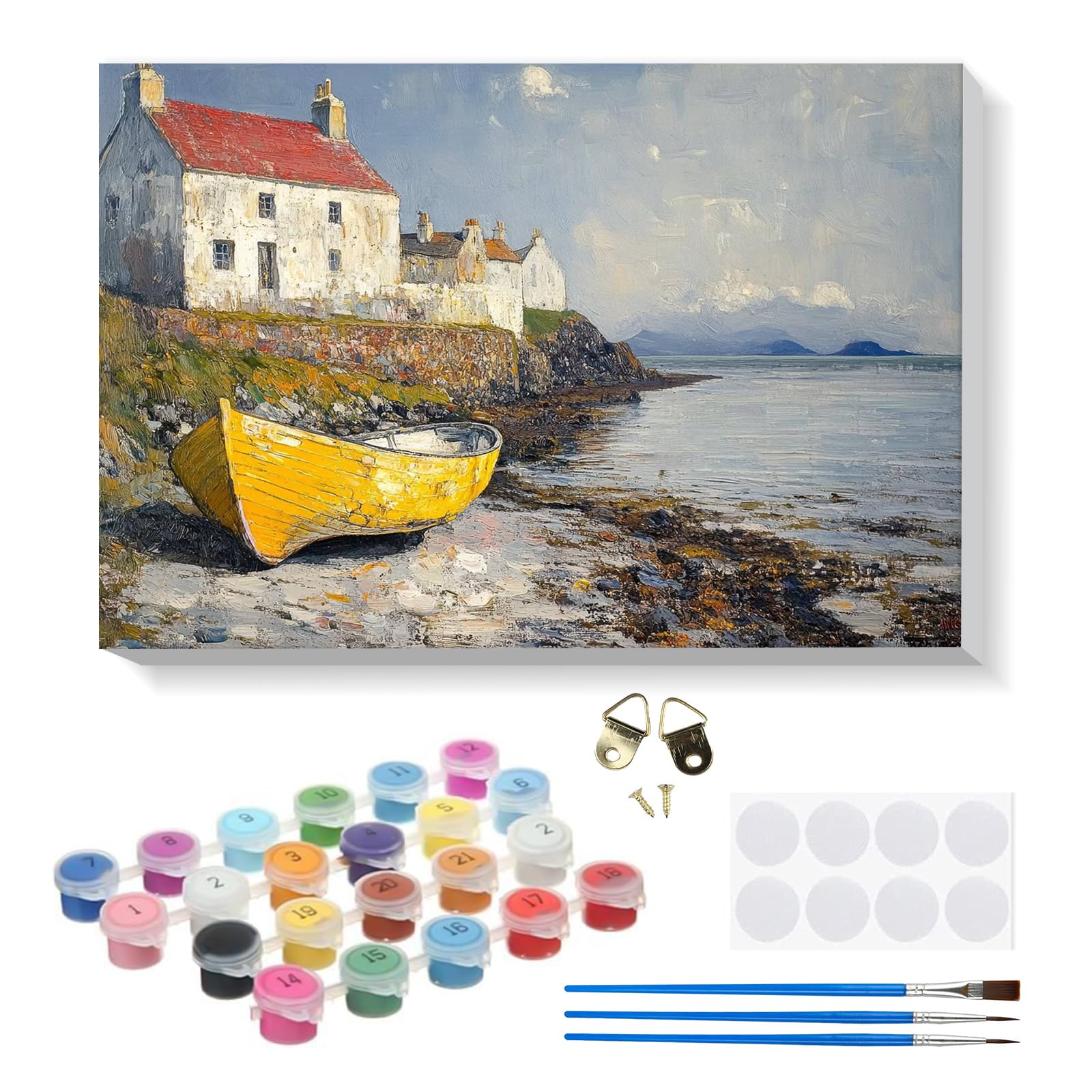 RICUVED Fiori Kit di Pittura con i Numeri 20x30 cm per Adulti