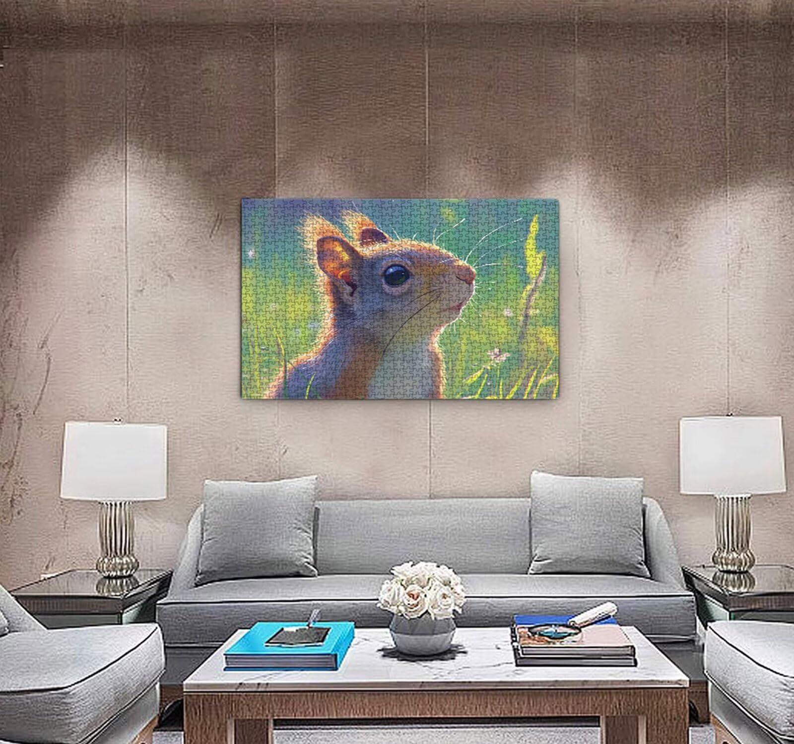 Puzzle dla dorosłych, 3000 elementów, z wiewiórkami, trawa, wyzwania, gry rodzinne, gry zręcznościowe, wyzwania, prezent dla przyjaciół, R2KH-840