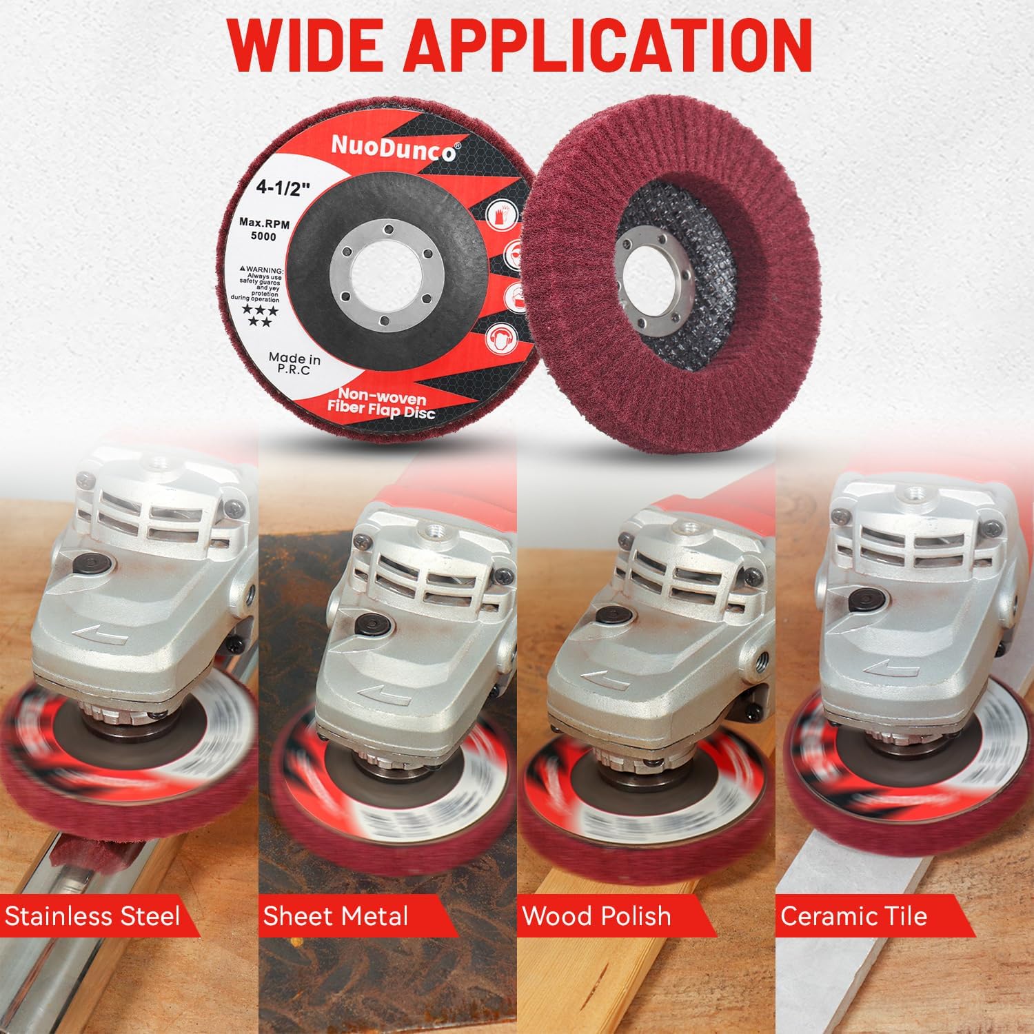 10Pcs 240 & 320 Grit Scout Flap Disc 4 1/2 Inch Angle Grinder Attachment for Metal & Stainless Steel Scouring Pads Polishing Wheel Sanding Disc Paint Rust Remover