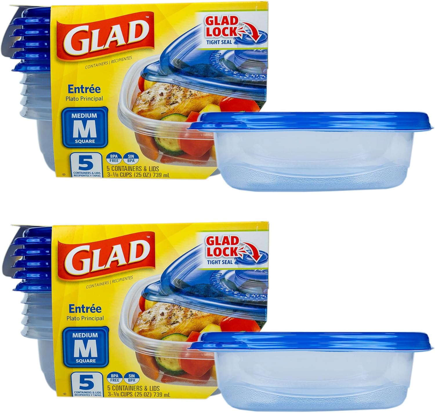 GladWare Medium Square Food Storage Containers – 25 Oz, 5-Pack GladWare Medium Square Food Storage Containers – 25 Oz, 5-Pack