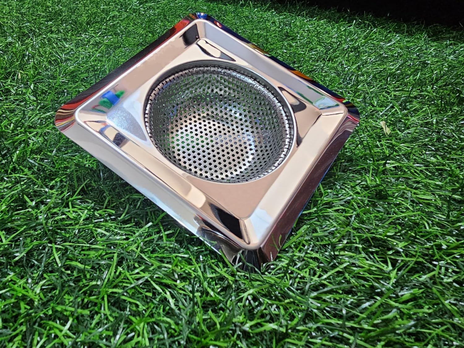 Gouevn Square Stainless Steel Kitchen Strainer,Sink Jali,Drain Filter,Wide Rim Anti Clogging Mesh Drain Filter Vegetable Outdoor Hair Catcher Drain Cover,11.5Wx2.5H Centimeters (Sink Strainer) 1