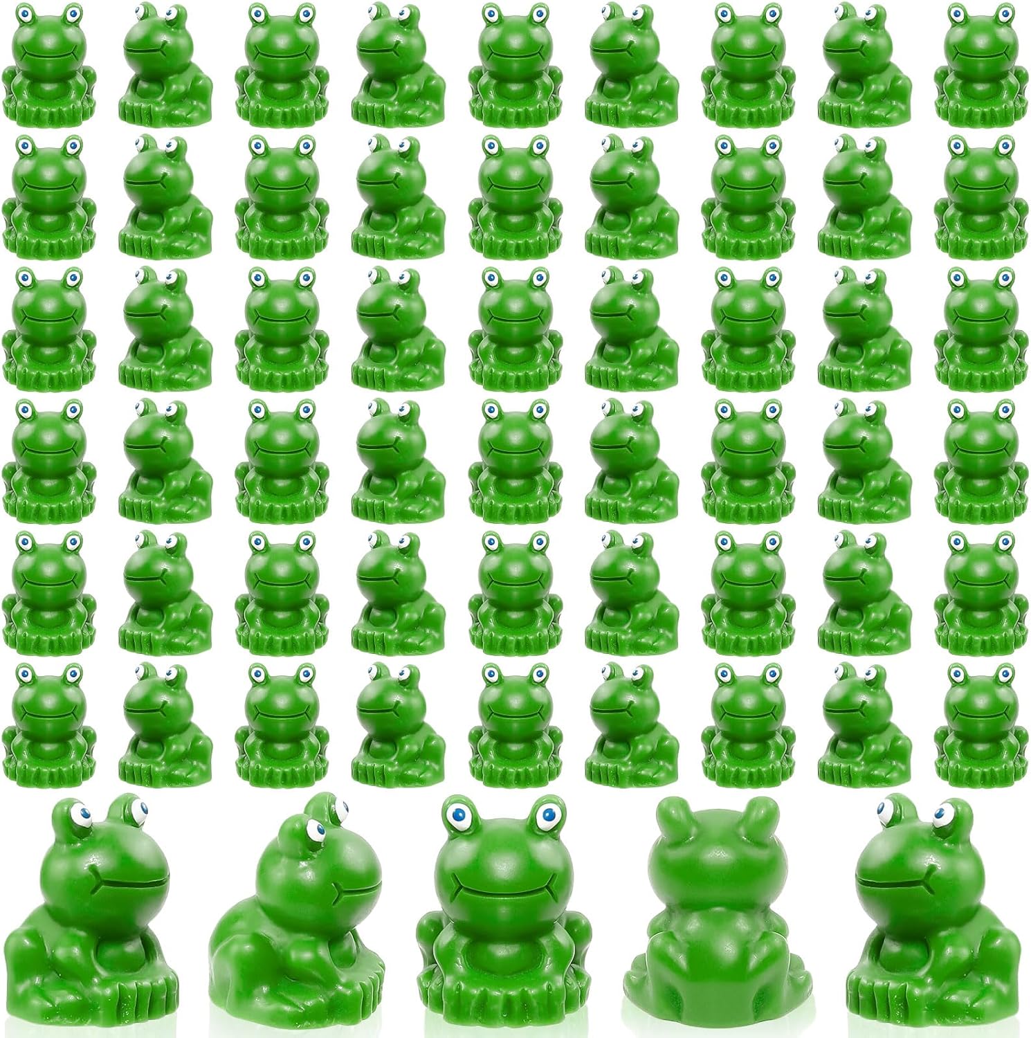 100 PCS Mini Resin Frogs, Tiny Green Frogs Figurines for Craft, Garden Dollhouse Decor Landscape, Miniature Home Decorations
