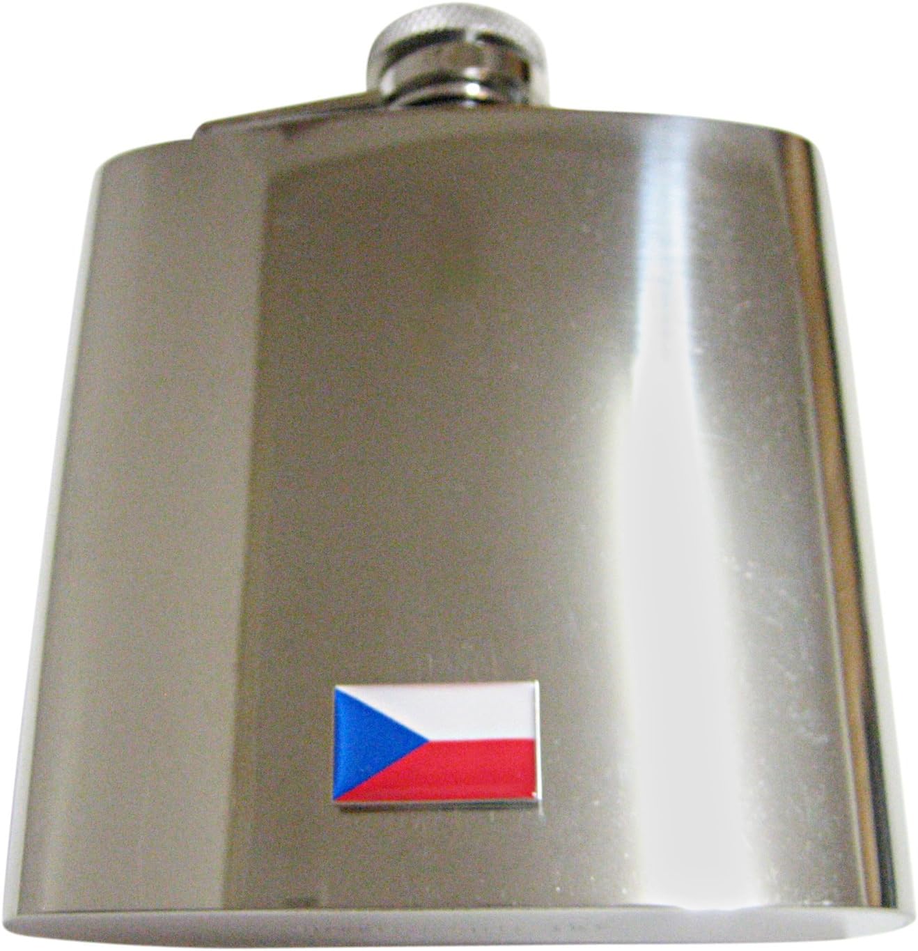 Kiola Designs Czech Republic Czechia Flag Pendant 6 Oz. Stainless Steel Flask