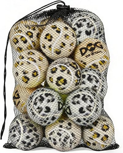 Miniatura 8 de Pelotas Chirriantes para Perros - Pelotas de Tenis Chirriantes para Perros, Negro | Mediano - 6.35 cm, Pack de 20 Negro -,Leopardo,Multicolor