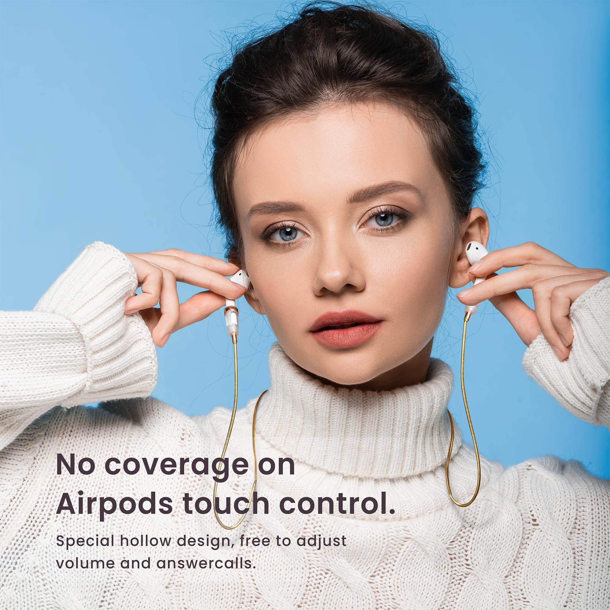 Tour de cou anti-perte pour Airpods O Or/Argent