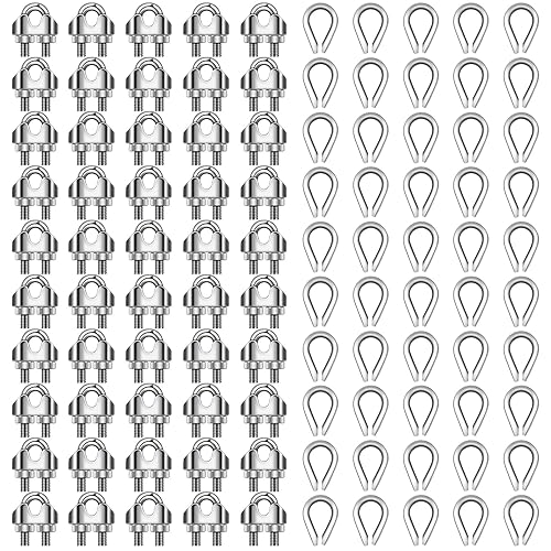 Kit de cuerda de alambre de 18 pulgadas M3 de metal y dedales de acero inoxidable M3 para sistema de barandilla de cuerda de alambre de 18 pulgadas