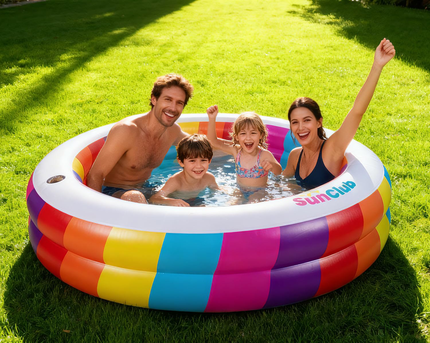 CHICLIST Inflatable Kids Splash Pool 74 inch Round