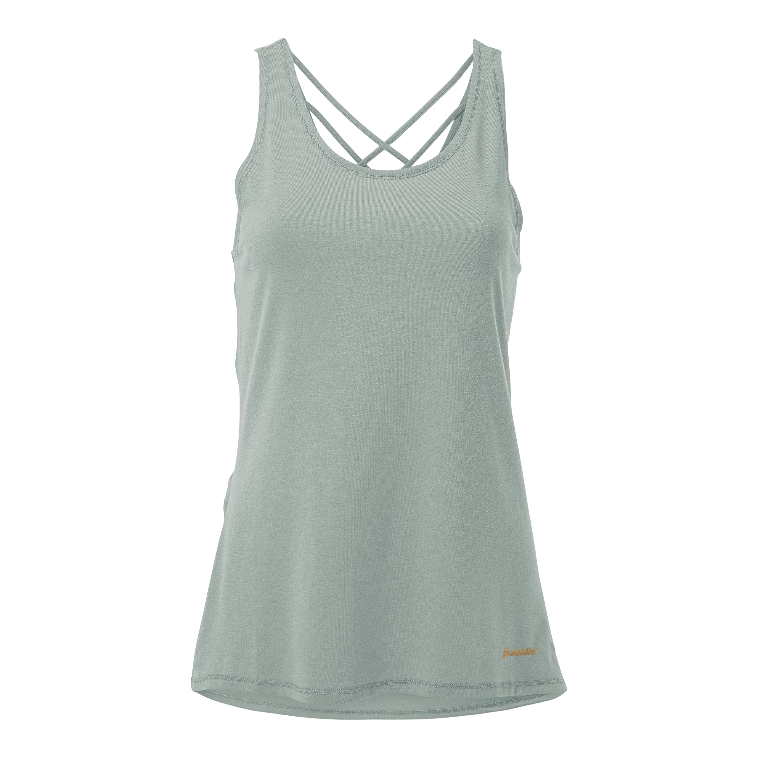 Franklin Sports Camiseta Sin Mangas con Espalda de Celosía de Aloe para Mujer, Ajuste Relajado Camisa de Tenis
