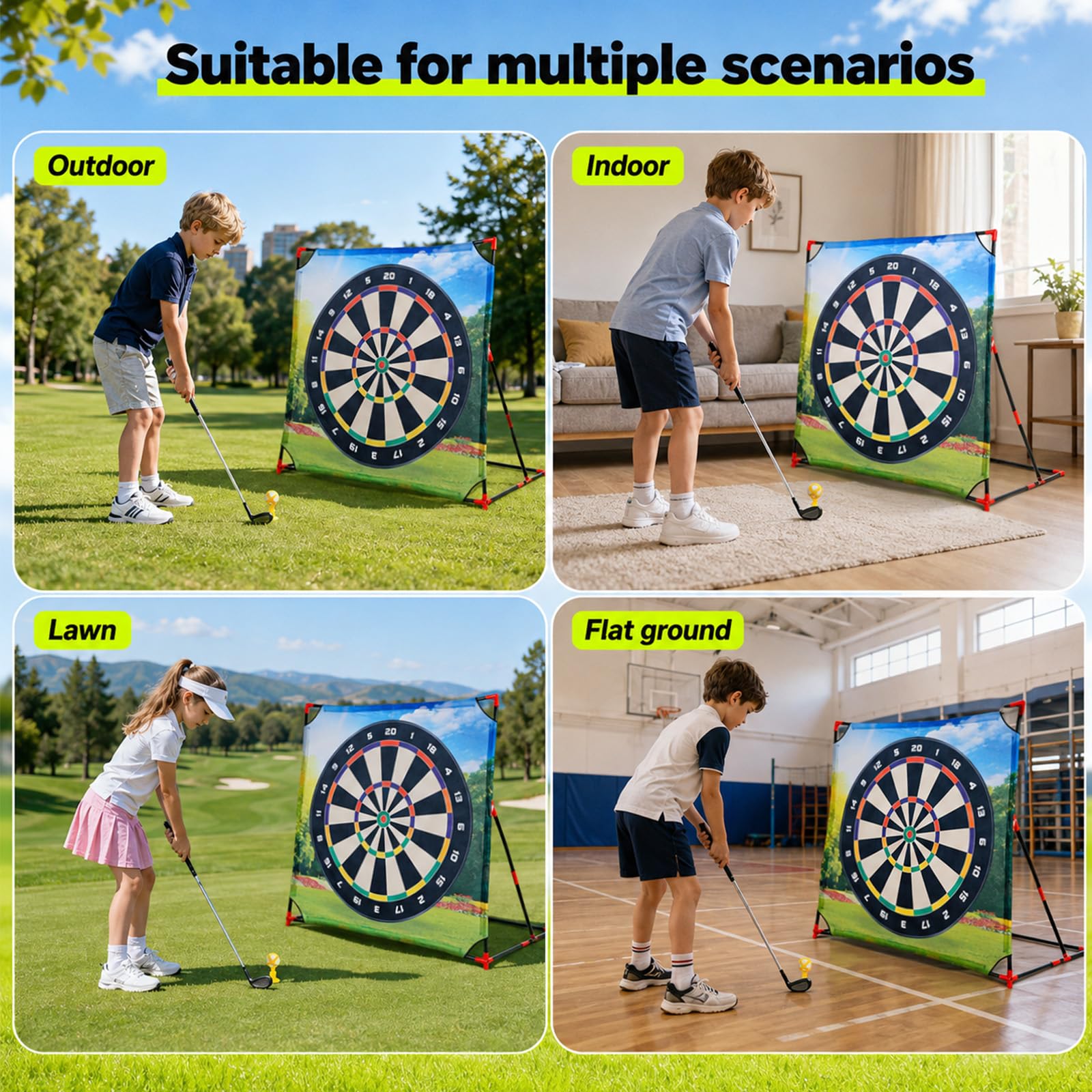 Golfspielset, Golf Battle Spielset Draußen Drinnen Minigolf Kinder Spiele Erwachsene Gartenspiele mit 2 Golfschläger 24 Bällen und Anzeigetafel Fördert Aktives Spielen Golf-Fähigkeiten