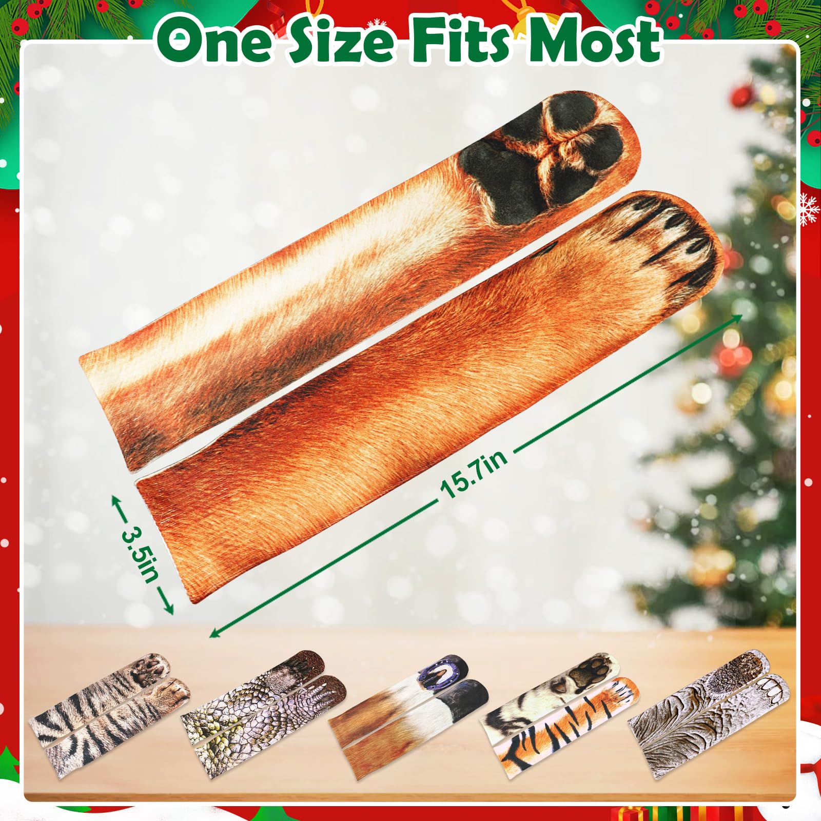 6 pares de calcetines de pata de animal: calcetines divertidos 3D de animales de Navidad, calcetines novedosos para adultos, mujeres, hombres, adolescentes, regalos de elefante blanco, Estilo
